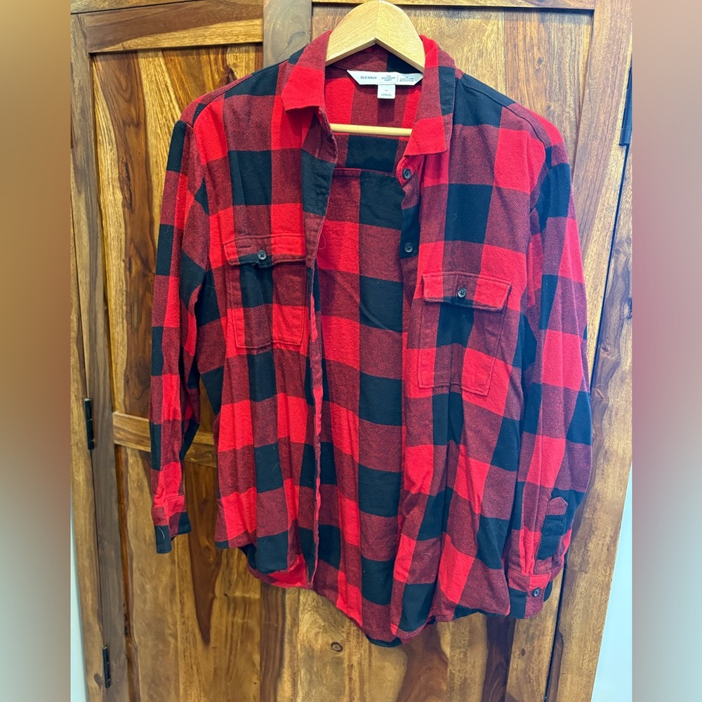 Plaid “boyfriend” style button down